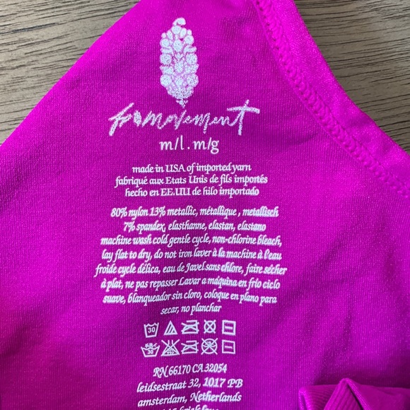 NWOT! FP Free People Movement Good Karma Ruched Crop Tank Sz M/L - Picture 7 of 8